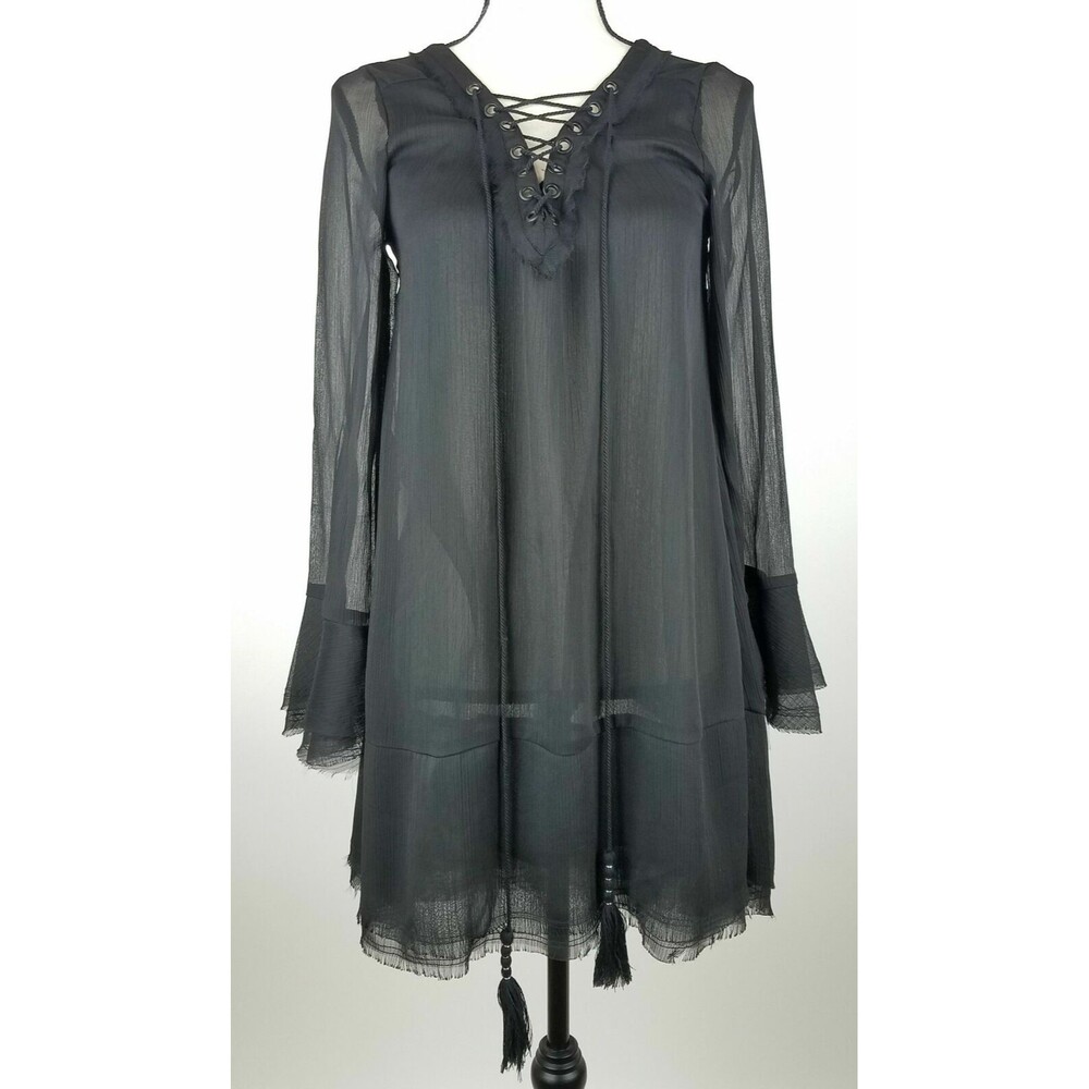 Banjara Women Amazing Black Blouse Decorated Top Row Hem Size S